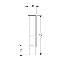 Dulap suspendat cu oglinda, Geberit, Selnova Square, lava, 60 cm